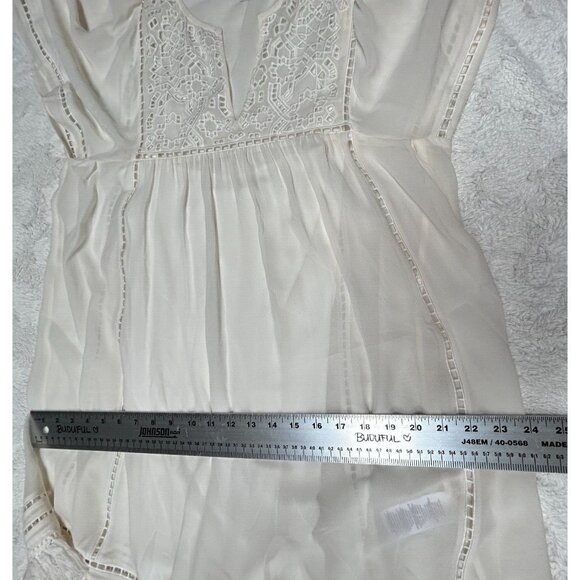 Joie Rainey Silk Crepe Georgette Dress Small Color Porcelain Short Sleeve - Picture 9 of 9